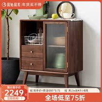 Primitive raw wood sideboard North American black walnut wine cabinet simple small apartment restaurant locker B5143