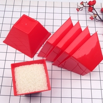 Red square meter liter rice dough traditional Chinese dowry ceremony furnace wiring furnace wire meter plastic quartet