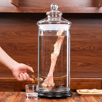 Straight wine glass bottle with faucet sealed wine jar household large deer whip ginseng special wine bottle 20kg