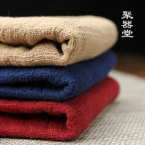 Cotton linen Chinese tea towel Super absorbent thickening retro cotton tea towel tea mat Zen tea set accessories easy to clean