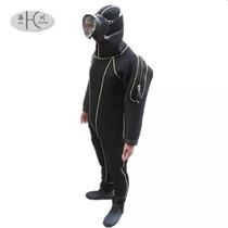 Sewer sewage tank one-piece anti-odor work clothes full dry diving suit fully sealed closed waterproof under rescue water jacket