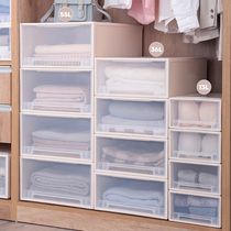 Storage box drawer type plastic household clothes wardrobe storage box underwear clothes locker transparent finishing box