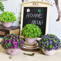 European pastoral style simulation plant potted retro fake flower pot landscape home living room indoor desktop shelf ornaments