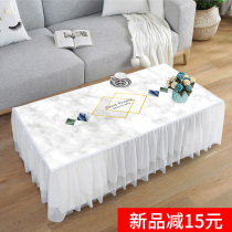 Lace coffee table tablecloth waterproof fabric rectangular household dust cover TV cabinet cover all-inclusive tea table cloth cover