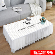 Fresh coffee table tablecloth lace rectangular household dust cover TV cabinet cover cloth all-inclusive tea table cloth cover