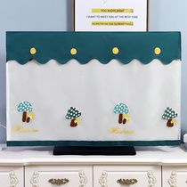  LCD TV cover dust cover cover desktop hanging curved 65-inch TV cartoon European-style fabric lace cover towel