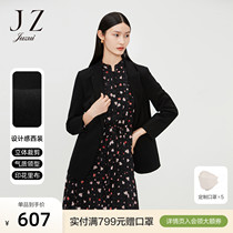 JZ Jiu Fashion Commute Professional Suit 2022 Spring New Woman Black Temperament Slim Fit Jacket