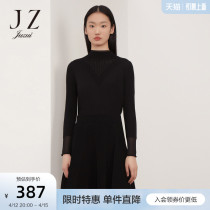 Ninety-one wool black minimalist Knitted Undershirt Woman Thin sweaters -JUZUI2022 spring new