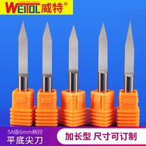 Witt imported precision 6mm extended flat-bottomed sharp knife relief taper engraving knife CNC computer engraving machine tool