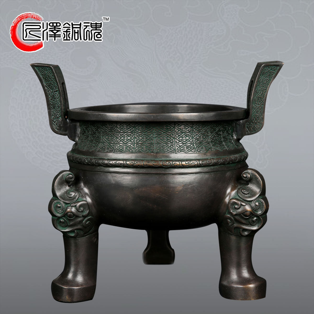 粉彩 三足鼎 三彩鍑