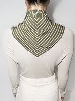 wei 23 m Silk totem print green small silk scarf accessories square scarf head scarf small shawl