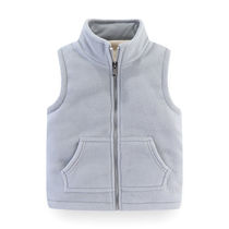 Boy Garsuede vest Children neutral warm children Clothing Shake Grain Suede Waistcoat Chia CUHK Casual Zipper Autumn Winter Jacket