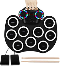 Portable electronic drummer roll drum set Folding jazz drum Beginner professional entry Household childrens musical instrument electric drum