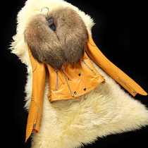 Haining 2022 European station big hair leather coat female locomotive sheep leather jacket short coat coat