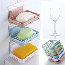 Soap tray punch-free Creative box new suction cup wall-mounted drain toilet soap holder soap box home