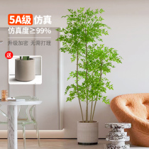 Simulation plant potted high-end light luxury live room office decoration ornaments green plant fake tree simulation tree nandina bamboo