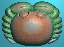 New crab carving jade jade carving relief computer carving grayscale small boutique three-dimensional crab 5568