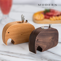 German MODERN light luxury walnut solid wood elephant toothpick box Press Type creative cute decoration decoration model room