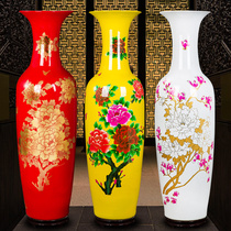Jingdezhen ceramic Big Vase peony blossom rich home simple modern TV cabinet living room floor decorations