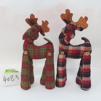 Christmas window furnishings fabric Christmas deer styling ornaments DIY fabric Christmas deer decorations single group