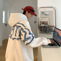 hiphop sweater men plus velvet thickened winter European and American fried street handsome loose hooded autumn winter ins Tide brand coat