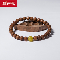 Indian old mountain sandalwood bracelet female bracelet sandalwood handstring turquoise beeswax accessories beeswax beads black meat old material DIY