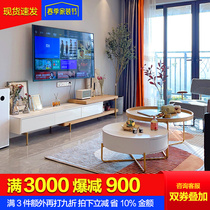Nordic rockboard tea table TV cabinet Composition minimalist with small family style light lavish hall furniture rear modern ground floor