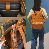 Heart-digging recommendation~Counter thousand yuan quality expensive soft leather bag~Mens and womens shoulder backpacks Computer daily back briefcase