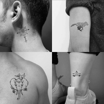 Leg ring tattoo stickers European and American style dark waterproof male long-lasting small pattern chest front back disposable arm ankle