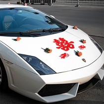 Wedding car decoration magnetic car stickers welcome wedding supplies wedding wedding custom self-priming glue-free glue does not hurt car paint
