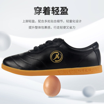 Kapok tai chi shoes soft leather wear-resistant beef tendon sole womens and mens martial arts training shoes spring and autumn gate ball shoes tai chi shoes sports shoes