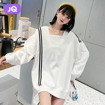 The Jing Unicorn Bottling 2021 Fall new Pregnant Womens Clothing Nets Red Tide Blouse blouses Relaxed Age Fashion 100 Hitch