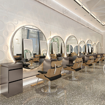 New barber shop mirror with LED light floor mirror full-length mirror hair salon mirror Hair salon special barber shop mirror table