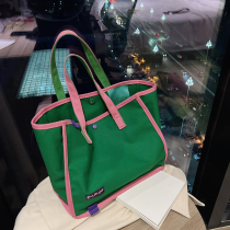 South Korea Ins Canvas Mommy Bag New Mother & Baby Bag Large Capacity Hand Single Shoulder Bag Go Out Light Lunch Bag