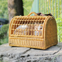 CatsCity pure handmade Real rattan cat Four Seasons universal out cat bag carrying basket portable oblique span breathable cat nest
