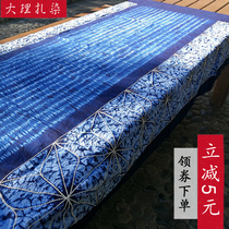 Zdyeing table cloth Yunnan Dali cloth pure handmade blue-dyed bed linen gifts foreign friends accompanied by a square table cloth