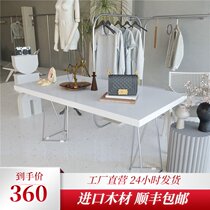 Solid wood display table Nordic childrens clothing display rack Clothing store middle table bag rack Nakajima water table display table