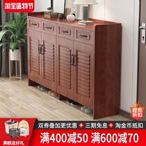 Solid wood color shoe cabinet Simple modern foyer cabinet Chinese entrance large capacity storage locker door household shoe cabinet