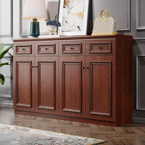 Door shoe cabinet solid wood bar simple modern hall cabinet American multi-function porch cabinet large capacity locker