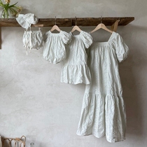South Korean childrens clothing fried street is not the same as baby girls dress for summer clothing foreign air girl with dress baby baby climbing suit