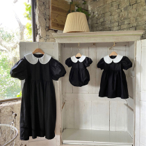 Fried Street Kiss pro women summer clothes 2022 South Korean childrens clothing foreign air fashion dolls collar color bubble sleeveless dress