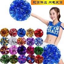 Cheerleading team hand flower kindergarten students Childrens morning dance performance cheerleading flower ball square dance hand holding flower