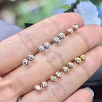 18K platinum real Diamond Package 5 points 10 points bubble diamond stud earrings for men and women single rose gold screw screw screw ear bone nail