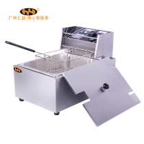 Commercial single-cylinder single-screen electric fryer fryer fryer fryer french fries machine fried chicken wing pot 6L