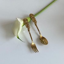 Shinymomo French vintage coffee dessert Golden tableware