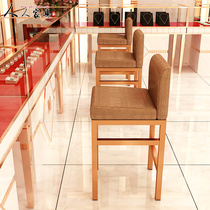 Bar chair backrest High-legged bar stool Modern minimalist glasses shop stool Jewelry store chair Counter front desk chair