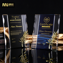 Crystal Authorization Medals Customized Honor Certificate Annual Meeting Solid Wood Plaque Franchise Brand Agent Dealer Card