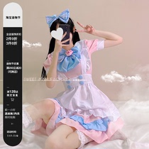 Sweet words SEIWL: Sakura beauty sauce maid pink blue soft sister suit Pink cute Japanese girl Lolita uniform