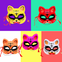 New Tiger Mask Luminous Fox Cat Tiger Head Children's Adult Annual Party Party Year of Tiger Performance Props