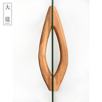 Original wooden color frameless glass door door handle handle solid wood handle hand pull c-shaped personality creative bathroom